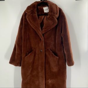 ba&sh Long Faux Fur Cooper Long Warm Coat Women’s Size L